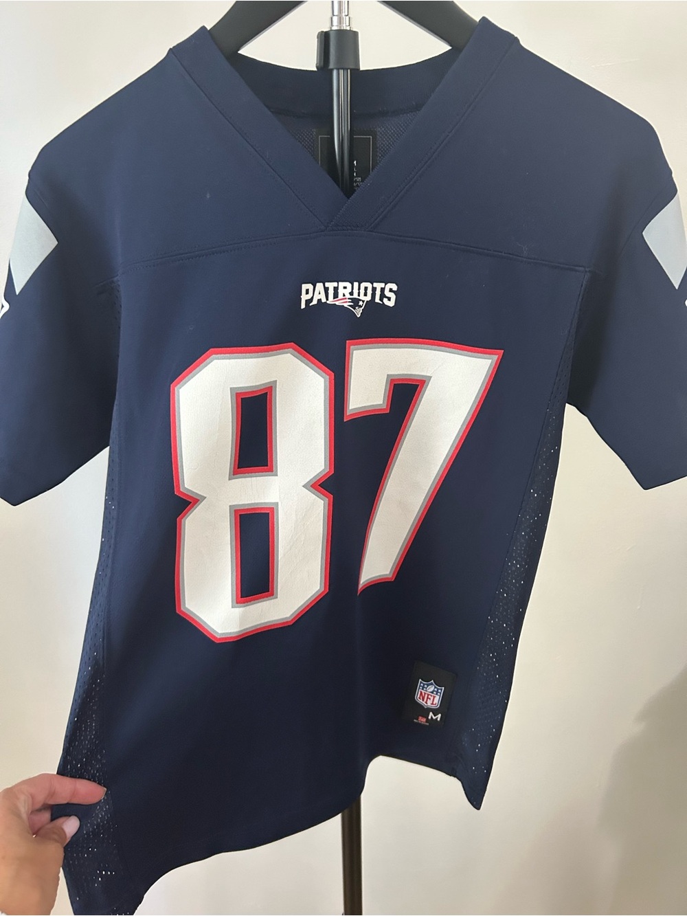 NFL Patriots Navy Blue #87 Kids Football Jersey